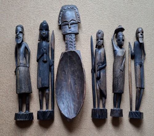 Afrikanische holzkunst set 5 - holzkunst, set,