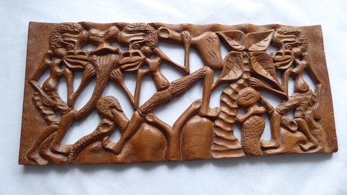 Holz relief aus afrika - holz-relief,