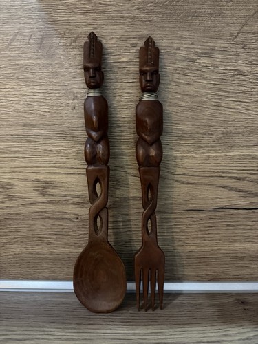 Handgeschnitztes salatbesteck - handgeschnitztes,